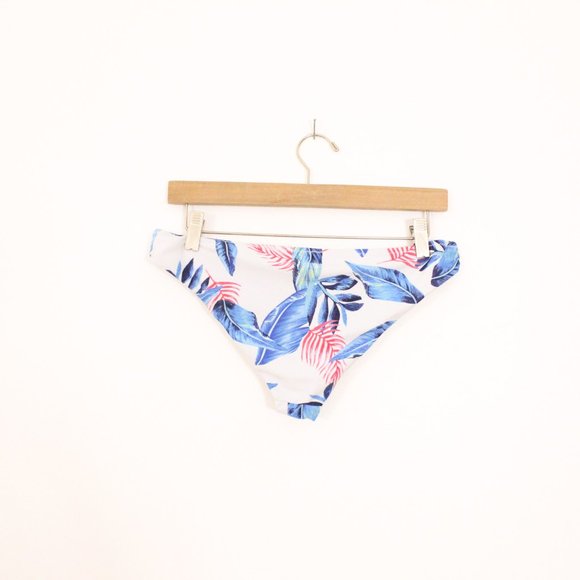 *Shekini White and Blue Palm Frond Bikini Bottoms - Picture 3 of 3